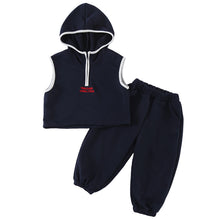 將圖片載入圖庫檢視器 CZ260890TG-春秋季連帽辦拉鍊背心休閒三件套裝
