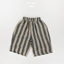 Load image into Gallery viewer, 1609PA-夏季｜棉麻條紋｜兒童透氣八分褲
