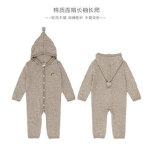 將圖片載入圖庫檢視器 D25278LS-秋冬針織刺繡連帽柔軟連體衣
