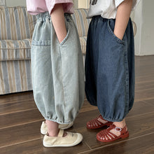 Load image into Gallery viewer, 25X03PA-夏季｜純色牛仔｜寬鬆七分褲
