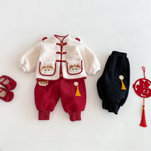 將圖片載入圖庫檢視器 ZDK5665PA-冬季刺繡流蘇中國風加絨加厚長褲
