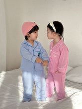 將圖片載入圖庫檢視器 CJ260869TG-春秋季兒童純棉格子家居兩件套
