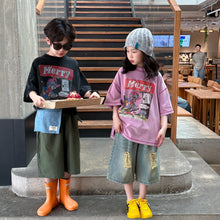 Load image into Gallery viewer, 2025X138PA-Summer Korean style ripped denim shorts for boys and girls
