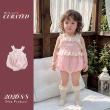 將圖片載入圖庫檢視器 629262LS-夏季｜甜美花邊無袖｜女童吊帶連身哈衣
