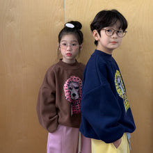 將圖片載入圖庫檢視器 2025D218SE-冬季韓版加厚頭巾狗狗印花休閒圓領上衣
