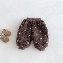 Load image into Gallery viewer, ZDW5306TG-冬季加絨波點麥穗絨連帽外套&amp;褲子
