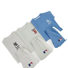 將圖片載入圖庫檢視器 626079TG-夏季｜MLB落肩拼色｜男童女童短袖套裝
