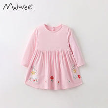 Load image into Gallery viewer, 10620DS-秋冬小花長袖洋裝
