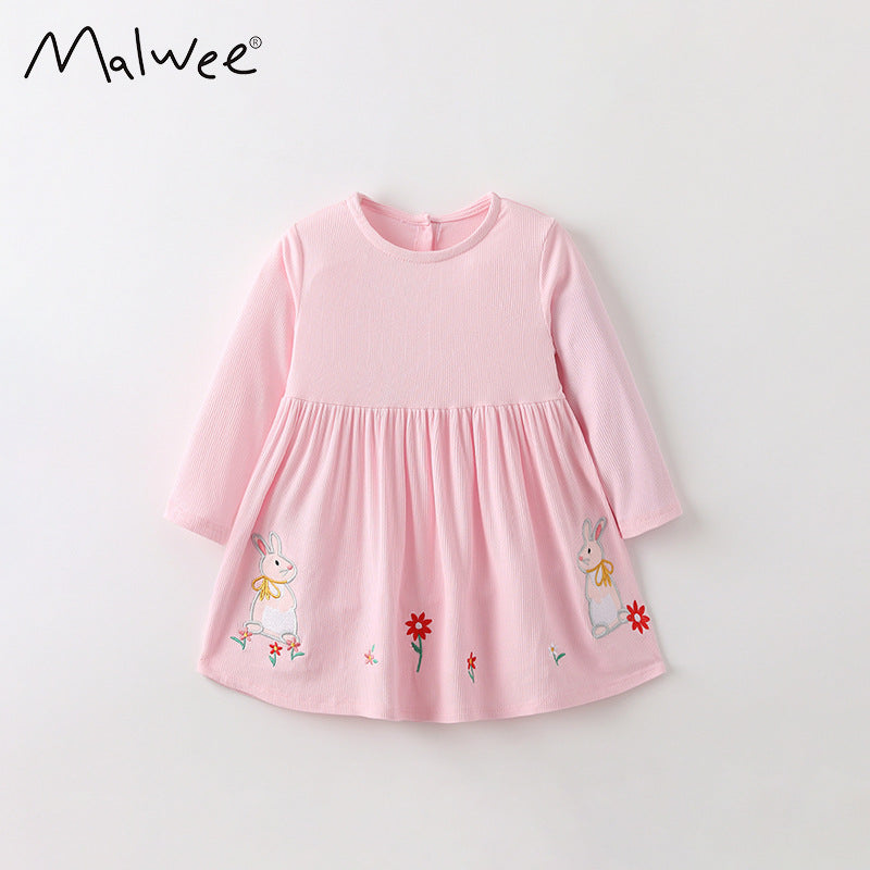 10620DS-秋冬小花長袖洋裝