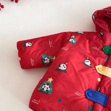 將圖片載入圖庫檢視器 ZDW5622SE-冬季熊貓撞色加厚夾棉外套
