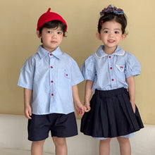 將圖片載入圖庫檢視器 XZ260715TG-夏季學院風襯衫套裝
