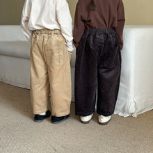 Load image into Gallery viewer, QK250533PA-秋冬寬鬆兒童燈芯絨闊腿長褲

