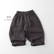 將圖片載入圖庫檢視器 26033PA-春季｜棉麻條紋｜休閒長褲
