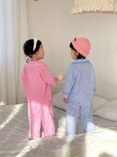 將圖片載入圖庫檢視器 CJ260869TG-春秋季兒童純棉格子家居兩件套
