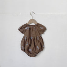 Load image into Gallery viewer, Y9574LS-Summer retro high-grade solid color embroidery puff sleeve bodysuit 
