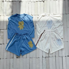 Load image into Gallery viewer, Y8516TG-Summer cute bear print cotton top + shorts set 
