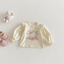將圖片載入圖庫檢視器 ZCY6057SE-春季貓咪印花上衣｜女童卡通打底T恤
