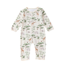 Load image into Gallery viewer, D24399LS-Autumn pure cotton animal print round neck long sleeve romper 

