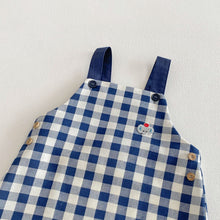 Load image into Gallery viewer, ZCY6102LS-春季刺繡娃娃衫｜藍格連體褲
