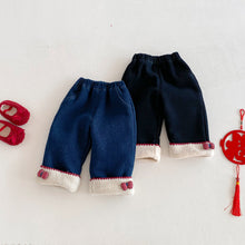 將圖片載入圖庫檢視器 ZDK5708PA-冬季超萌蝴蝶結加絨牛仔長褲
