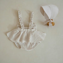 Load image into Gallery viewer, Y9553LS-Summer Girls Jacquard Bubble Skirt Strap Sweater + Hat 
