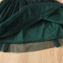 將圖片載入圖庫檢視器 67135LS-秋冬聖誕印花細閃網紗澎澎連衣裙
