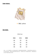 將圖片載入圖庫檢視器 629187LS-夏季｜條紋卡通印花｜兒童連體衣包屁衣

