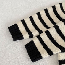 將圖片載入圖庫檢視器 82368LS-秋季韓版嬰幼兒條紋連帽棉紗長袖包屁
