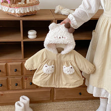 Load image into Gallery viewer, ZDW5266SE-冬季加厚毛毛連帽棉服外套
