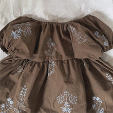 Load image into Gallery viewer, Y6521DS-Summer Girls Retro Solid Embroidered Puff Sleeve Dress 
