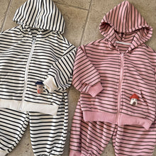 將圖片載入圖庫檢視器 CZ260891TG-條紋連帽運動休閒兩件套
