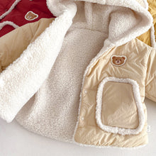 將圖片載入圖庫檢視器 ZDW5309SE-冬季小熊加絨連帽加厚棉外套

