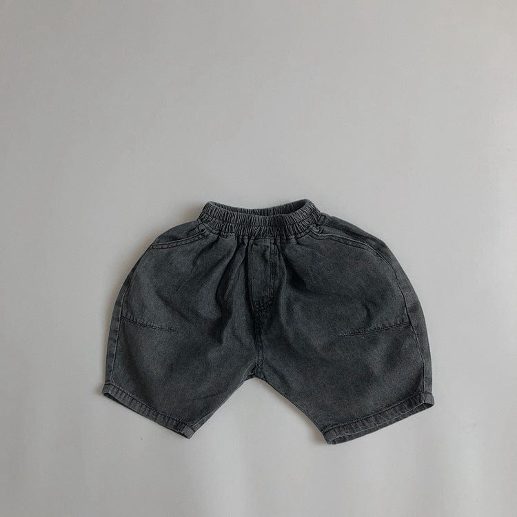 1041PA-夏季韓版寬鬆水洗柔軟牛仔六分短褲