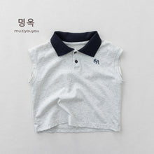 將圖片載入圖庫檢視器 26128SE-夏季｜撞色翻領｜無袖Polo衫
