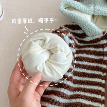 將圖片載入圖庫檢視器 ZDL5014LS冬季條紋加絨連身衣｜米粒絨爬服
