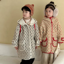 Load image into Gallery viewer, DW250618SE-秋冬季圓點羊羔毛中版長口袋連帽外套
