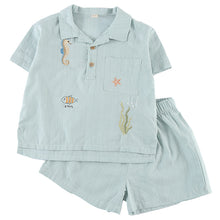 將圖片載入圖庫檢視器 XZ260871TG-夏季純棉襯衫兄妹套裝
