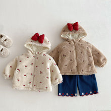 Load image into Gallery viewer, ZDW5272SE-冬季加厚蝴蝶結小花刺繡棉服外套
