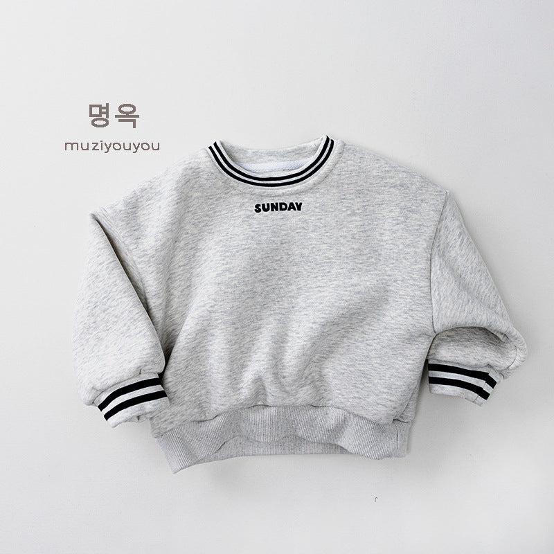 25213SE-冬季SUNDAY加絨加厚百搭休閒上衣