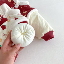 將圖片載入圖庫檢視器 ZDL5682LS-冬季嬰幼兒喜慶中國風拼色加絨連體衣
