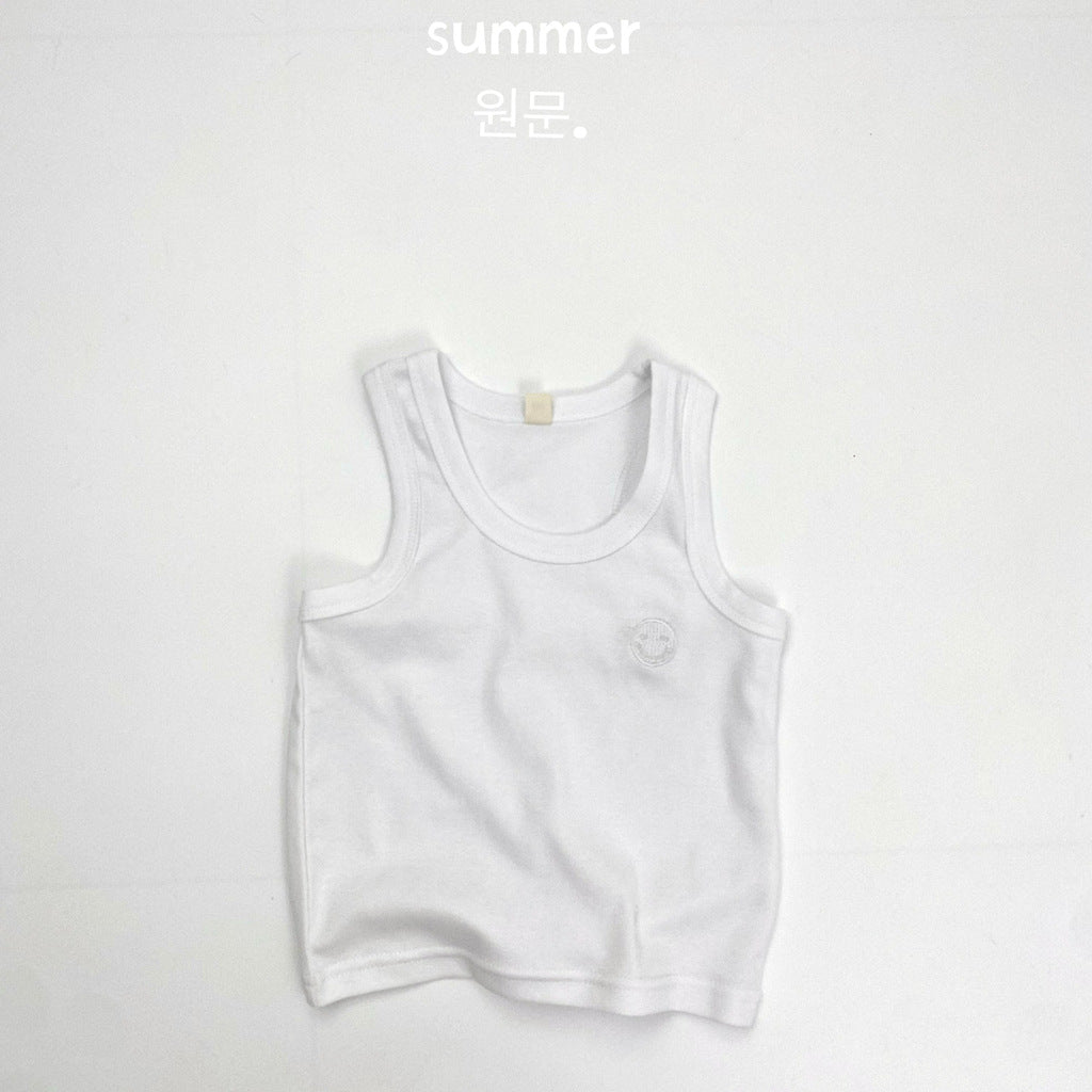 1548SE-夏季工字背心小童圓領純棉無袖上衣