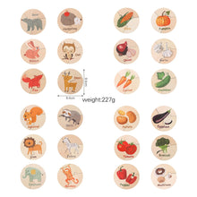 Load image into Gallery viewer, PMZ1199AC-Children&#39;s educational wooden vegetable animal round puzzle toy
