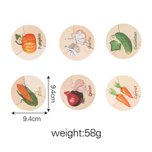 Load image into Gallery viewer, PMZ1199AC-Children&#39;s educational wooden vegetable animal round puzzle toy
