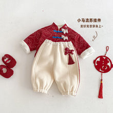 將圖片載入圖庫檢視器 ZDK5705PA-冬季喜慶中國風小馬配飾加絨長褲
