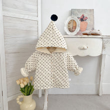 將圖片載入圖庫檢視器 H10671SE-冬季圓點加厚連帽外套（開衫）
