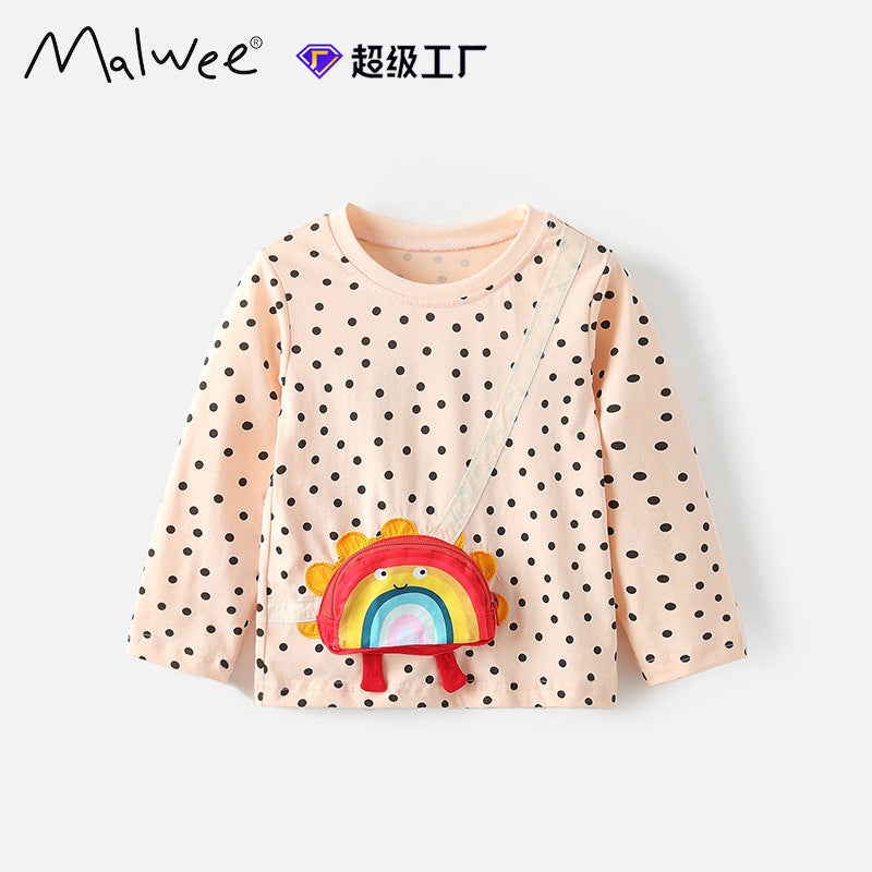 10837SE-Malwee秋季歐美波點造型彩虹長袖上衣