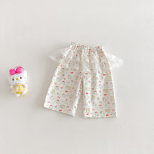 Load image into Gallery viewer, ZCK6077LS-春季貓咪印花蕾絲花邊長褲
