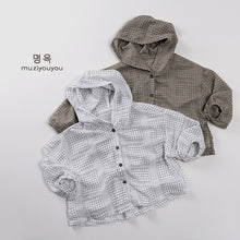 將圖片載入圖庫檢視器 25091SE-夏季韓系薄款兒童防曬連帽外套
