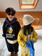 將圖片載入圖庫檢視器 2025D184TG-冬季韓版卡通鴨印花連帽加絨兩件套

