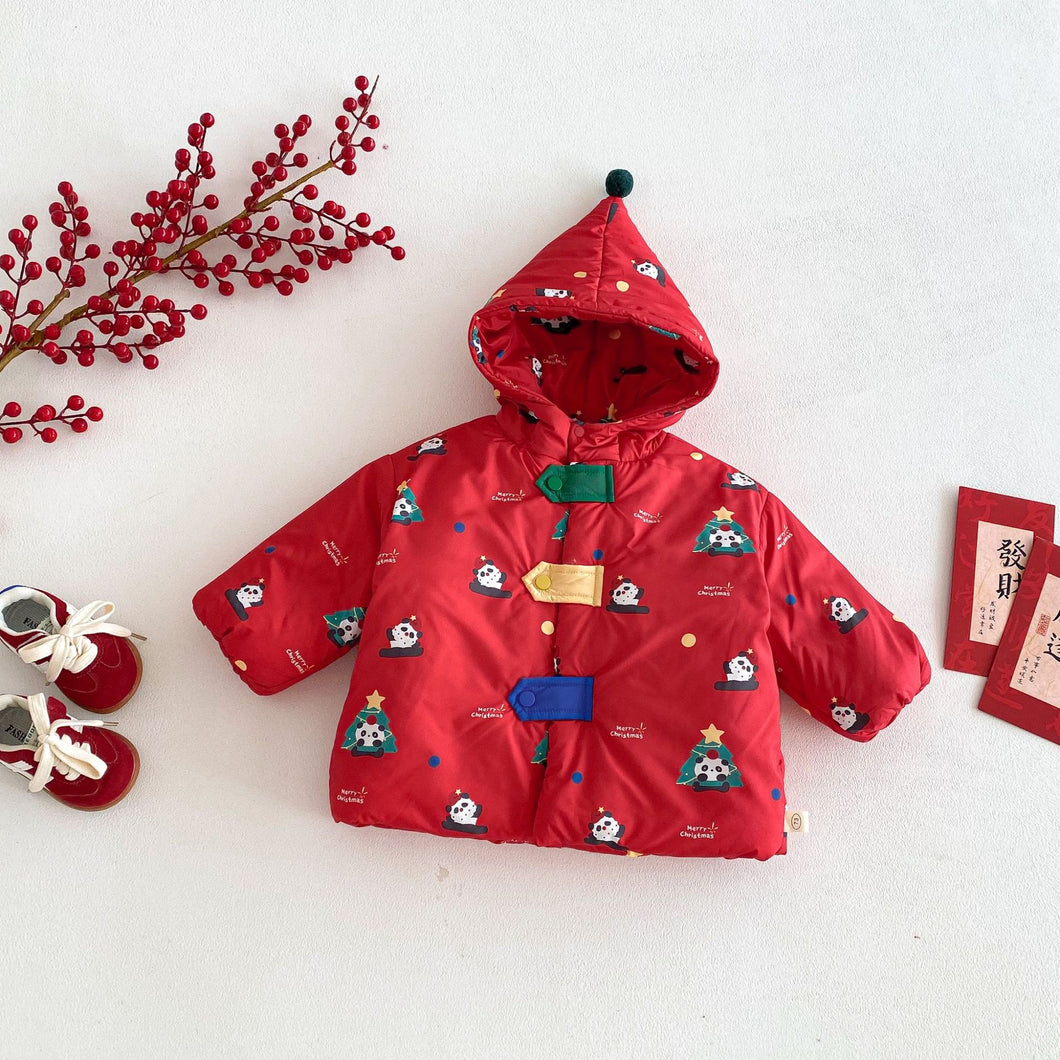 ZDW5622SE-冬季熊貓撞色加厚夾棉外套